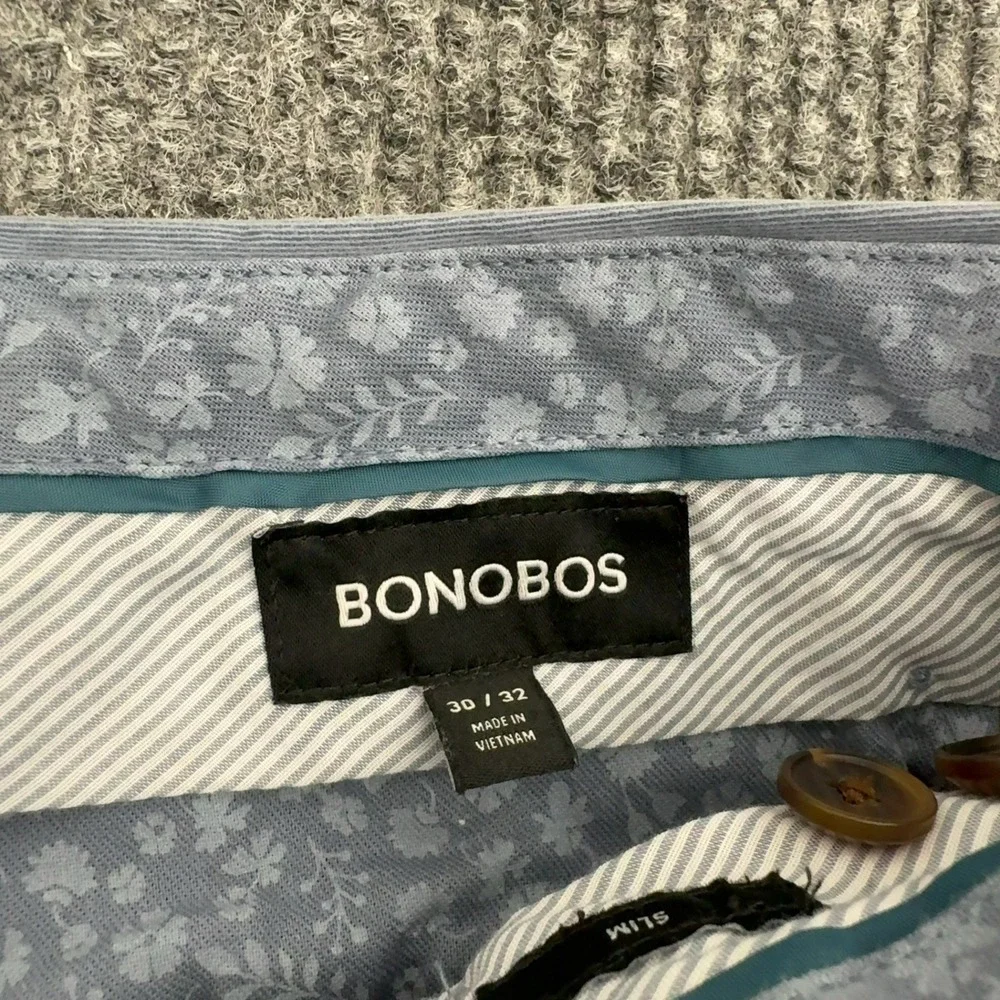 Bonobos Pants Mens 30/32 Blue Cotton Slim Fit Chino Casual Preppy